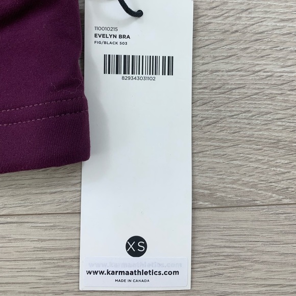 Karma Yoga Evelyn Fig Burgundy Sports Bra - Picture 4 of 7